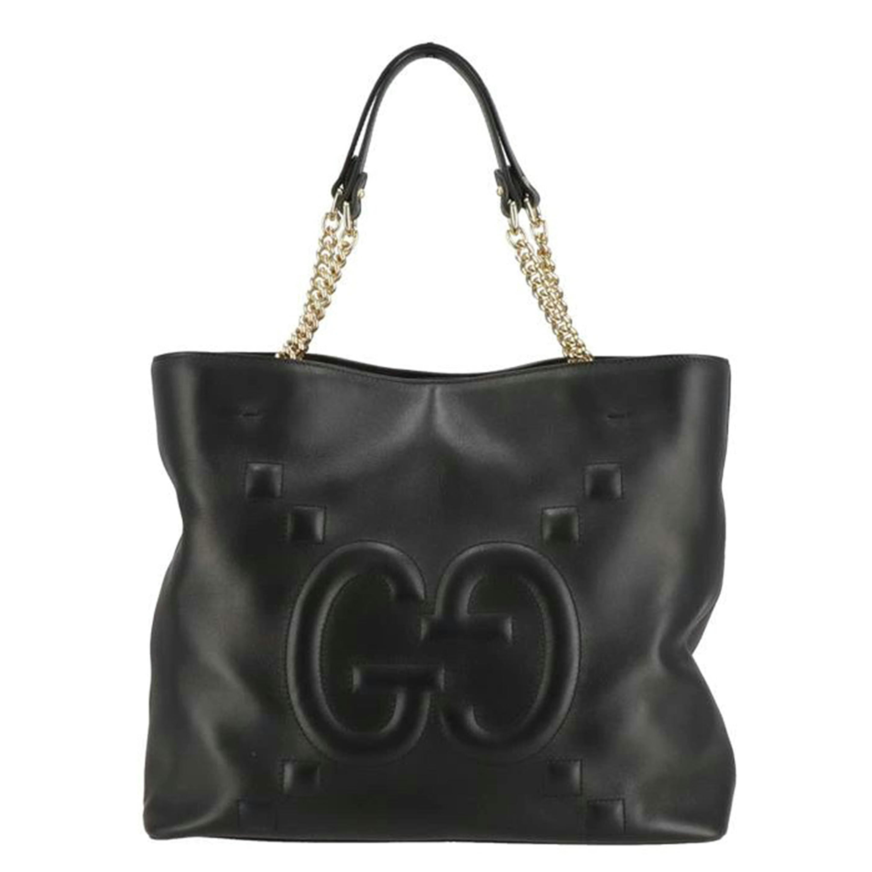 GUCCI グッチ/GGエンボスチェーンレザートートバッグ/453561//001***/Aランク/01