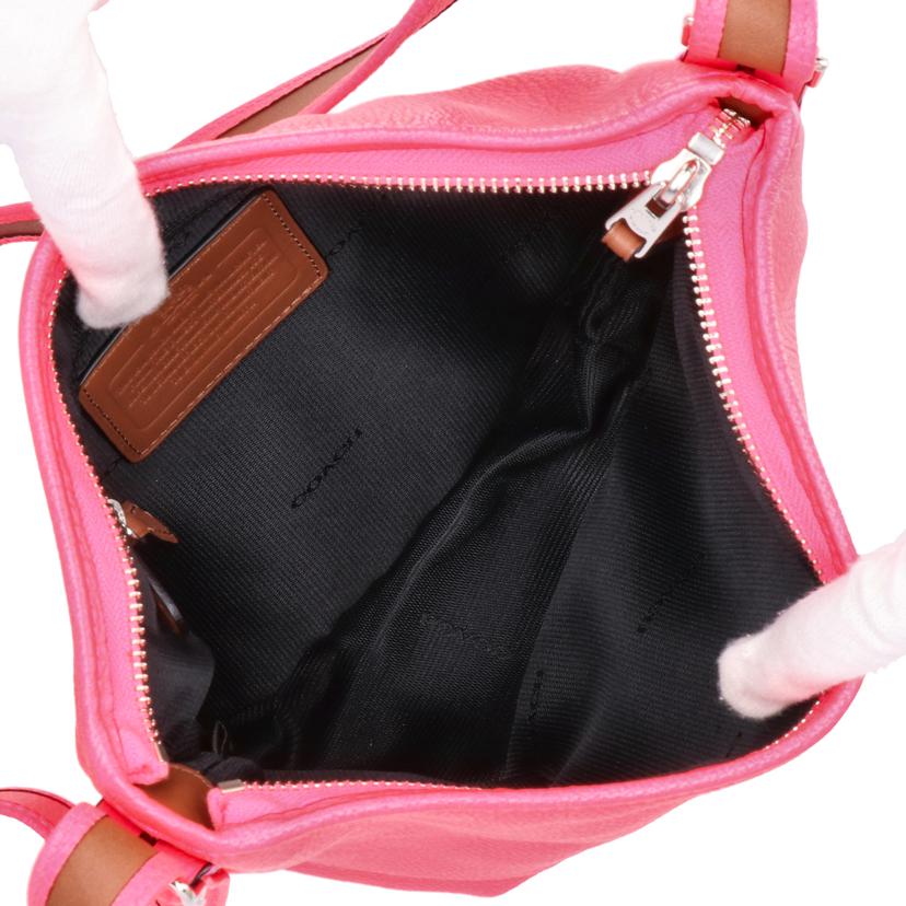 COACH コーチ/ダフルレザーショルダーバッグ／ネオンピンクオレンジ系//Aランク/18