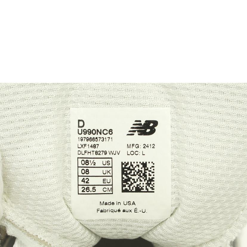 NB ニューバランス/990V6／リフレクション／ホワイト/U990NC6//ｻｲｽﾞ:26.5cm/Aランク/75
