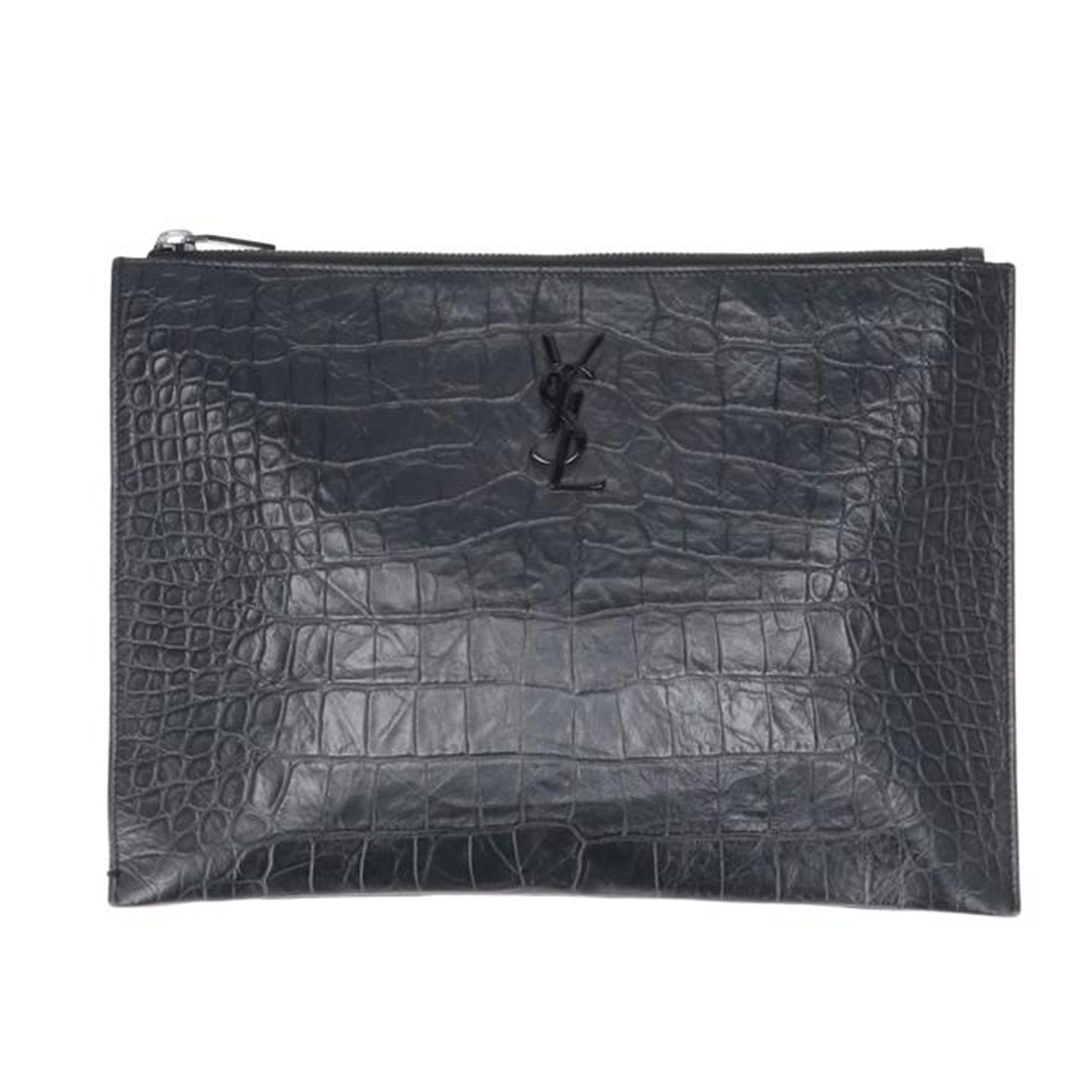 ①【レア品】サンローラン ペイズリー柄 スタッズ クラッチバッグ レザー レア品】サンローラン ペイズリー柄 スタッズ クラッチバッグ レザー