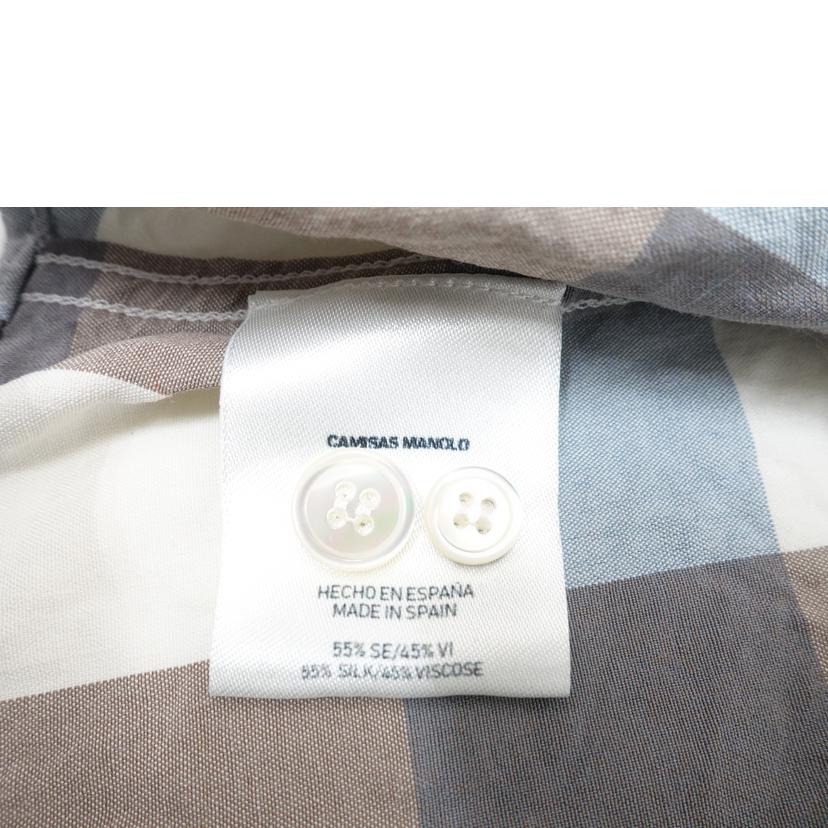 CAMISAS　MANOLO カミサスマノロ/シルク入りチェックシャツ//ABランク/88