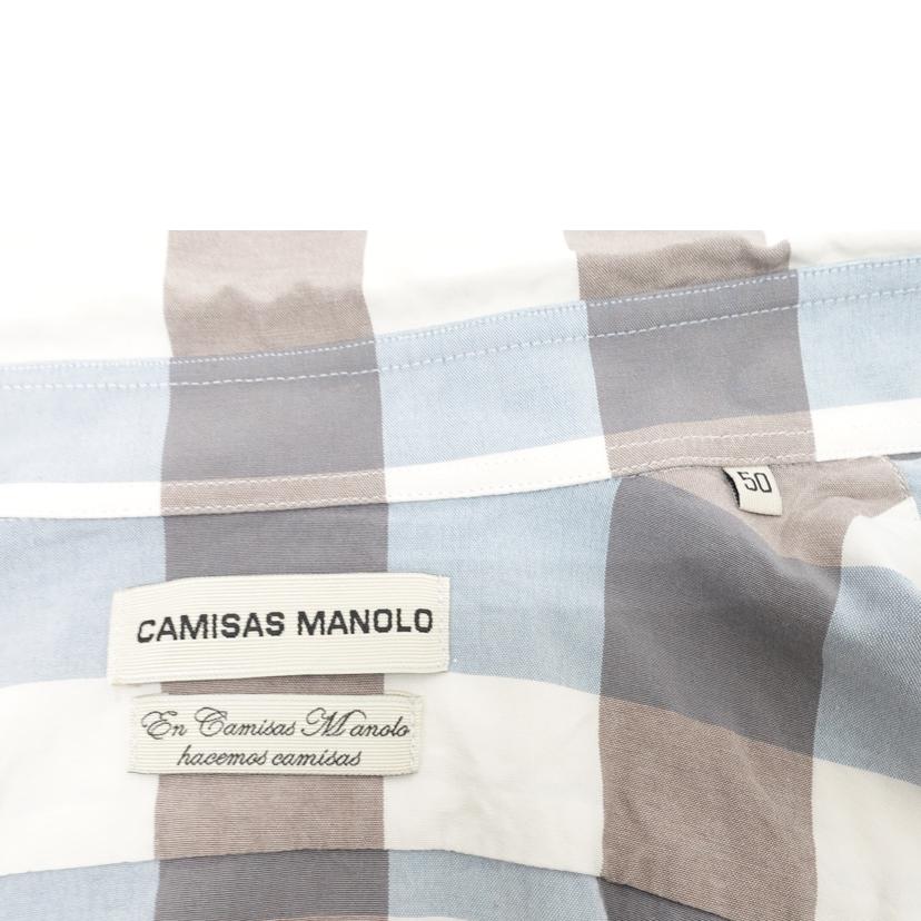 CAMISAS　MANOLO カミサスマノロ/シルク入りチェックシャツ//ABランク/88