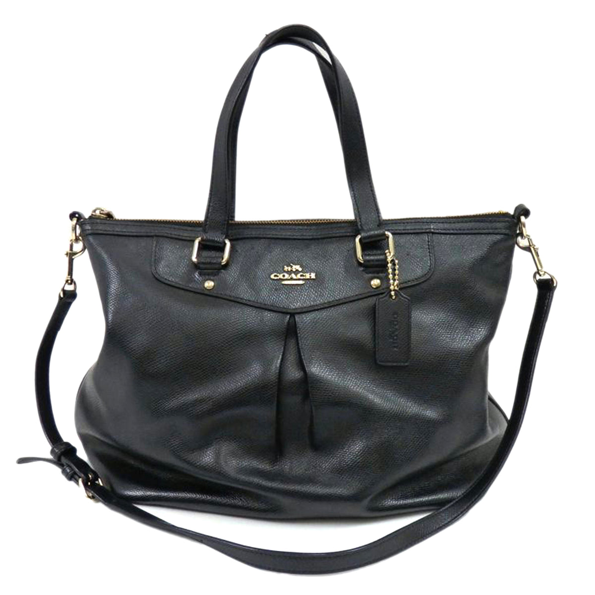 COACH コーチ/クロスグレインレザープリーテッドトート/F34680//E15***/Bランク/25
