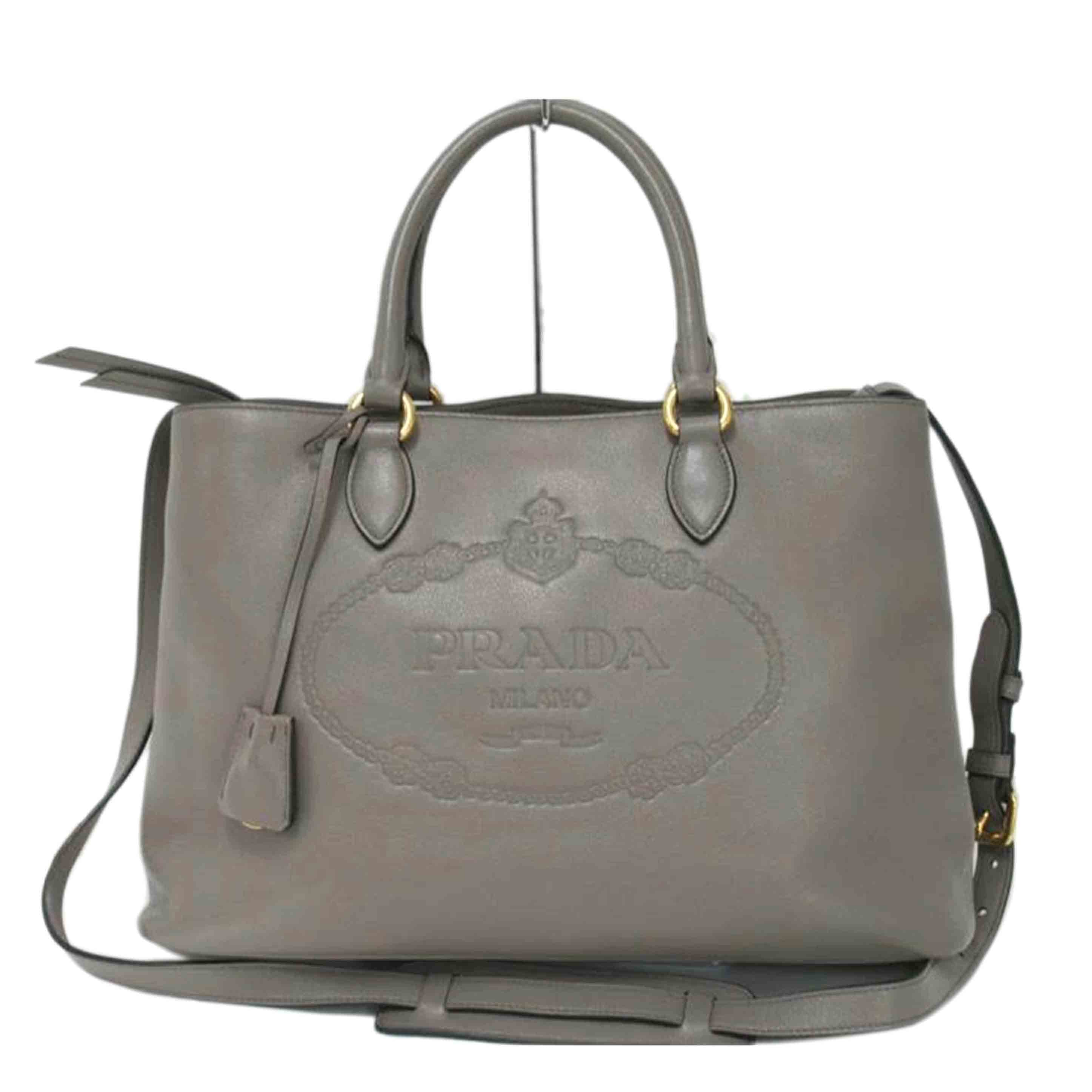 PRADA/グレインカーフ／2WAYトートバッグ/1BA579//Aランク/63
