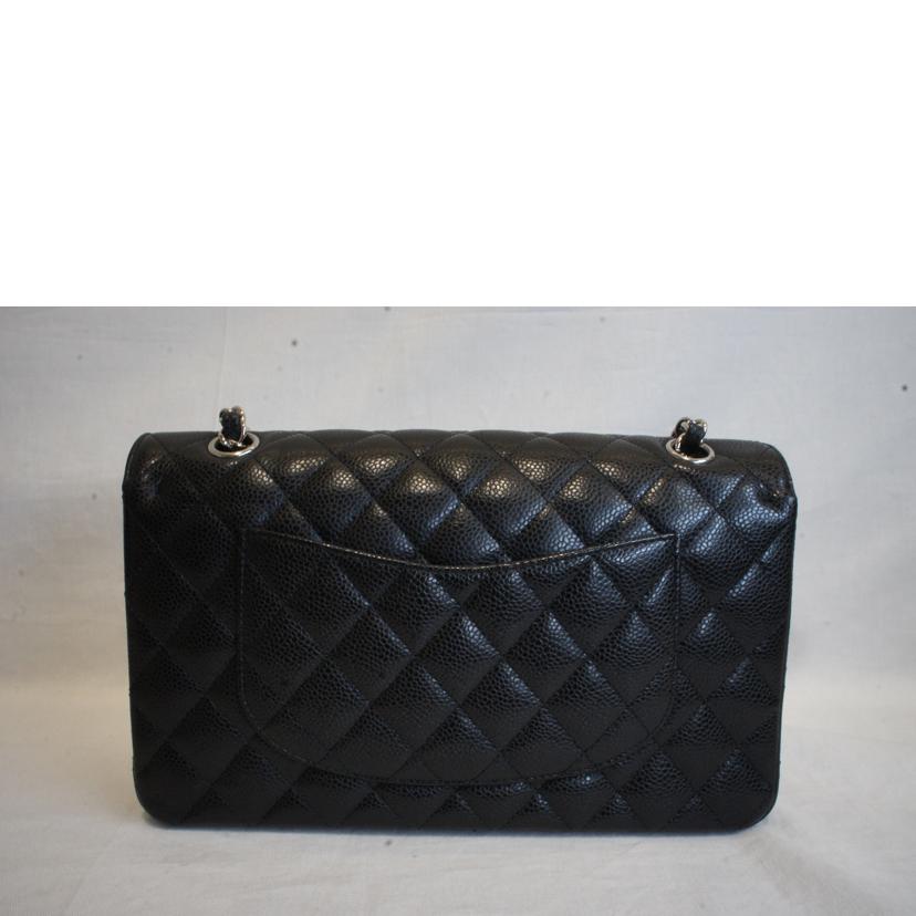 CHANEL シャネル/マトラッセWフラップチェーンショルダー／キャビア／黒／SV金具//134*****/ABランク/92