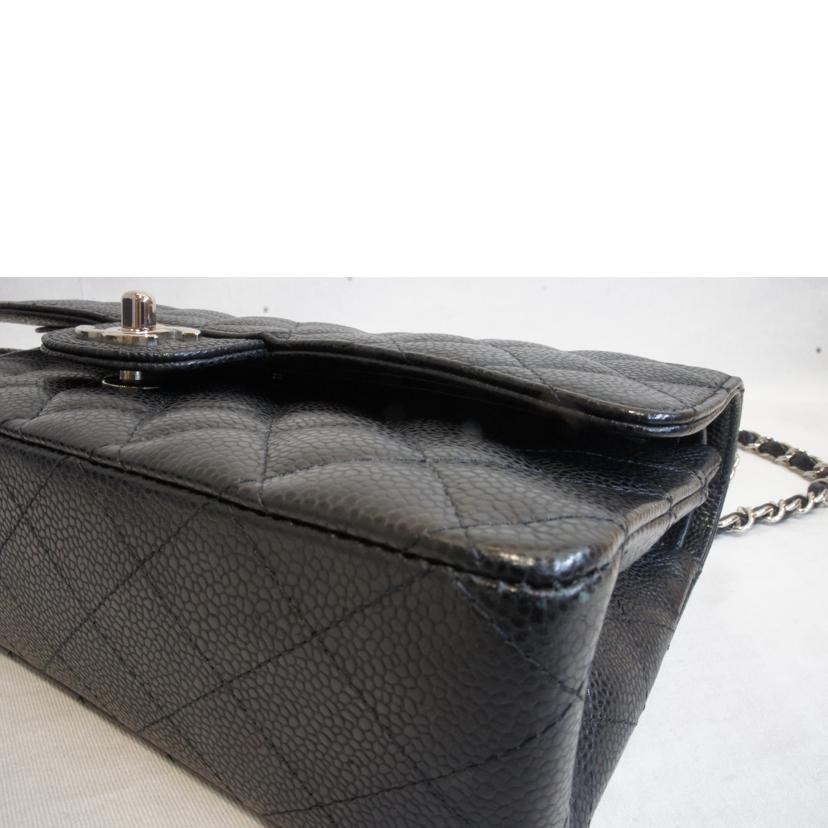 CHANEL シャネル/マトラッセWフラップチェーンショルダー／キャビア／黒／SV金具//134*****/ABランク/92