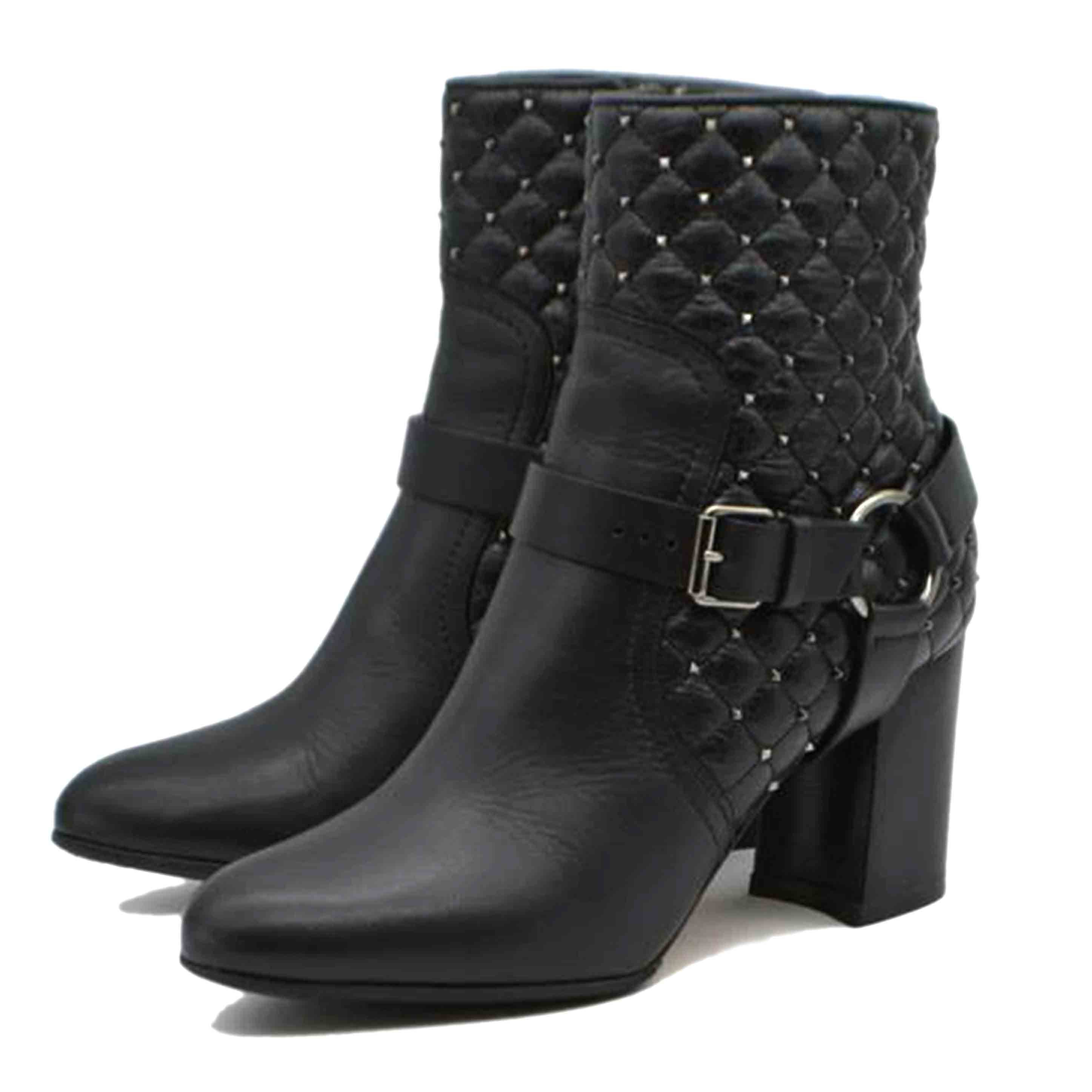 VALENTINO ヴァレンティノ/ベルテッドショートレザーブーツ／24．0cm（38）/PW2S0F74//ABランク/89