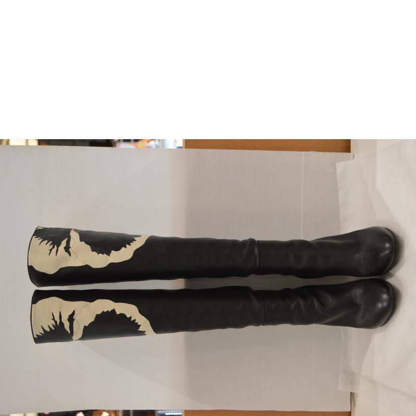 VALENTIMO ヴァレンティノ/パンジーブルームロングレザーブーツ／24．0cm（39）//ABランク/89