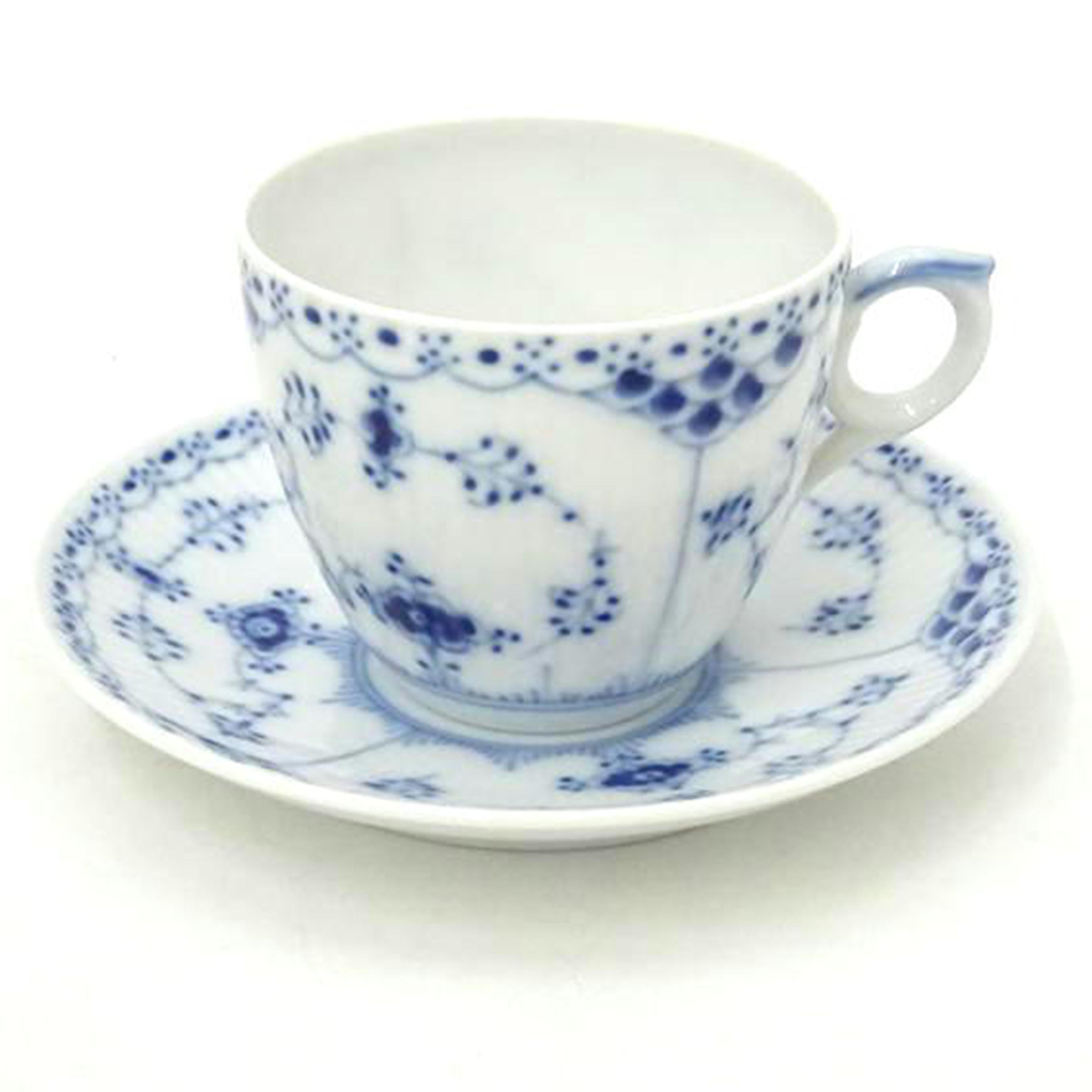 ロイヤルコペンハーゲン ロイヤルコペンハーゲン/ブルーフルーテッド　ハーフレース　カップ＆ソーサー//SAランク/69