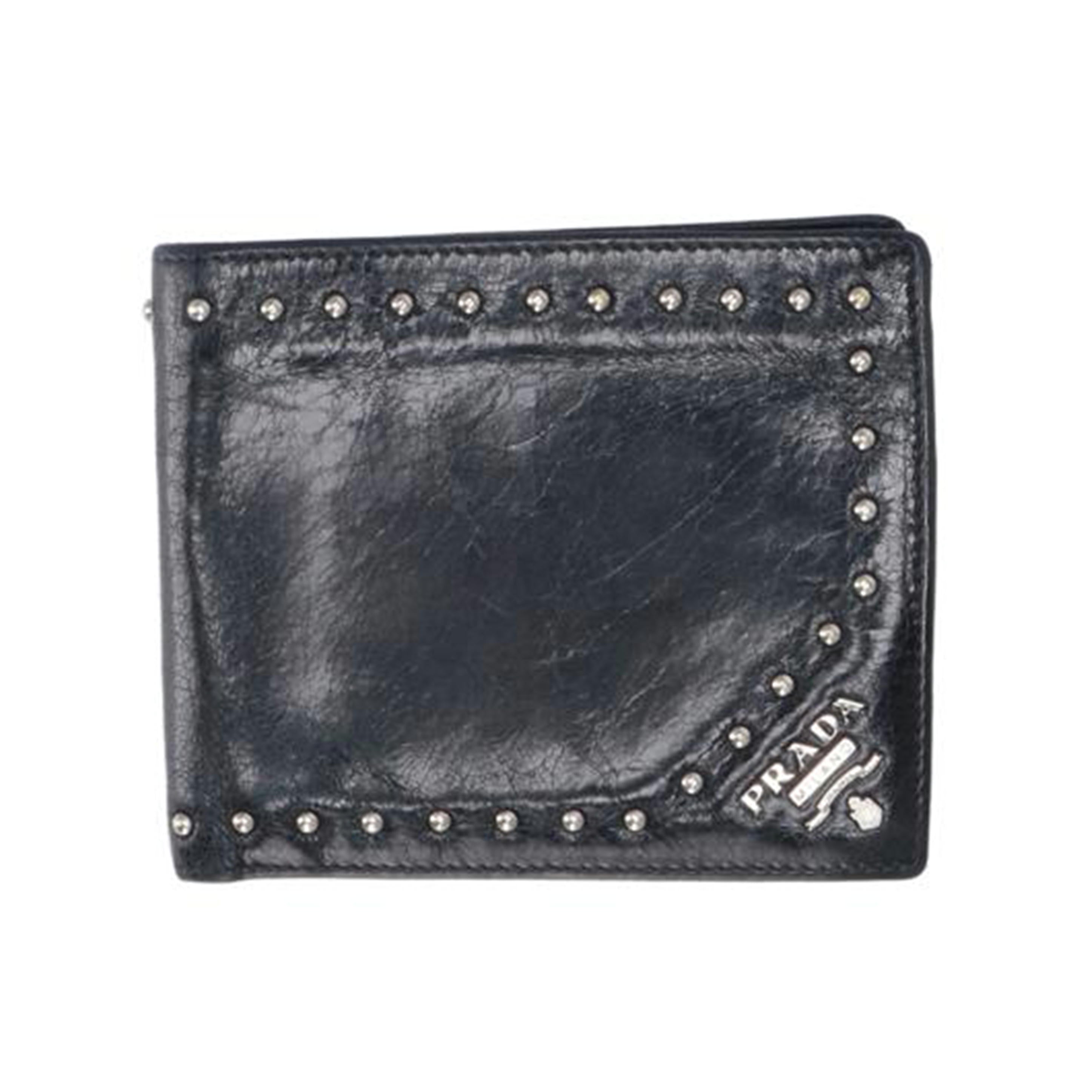 PRADA プラダ/ビジュー／二つ折り財布／カード・札入れ／ブラック/2M0513//ABランク/18