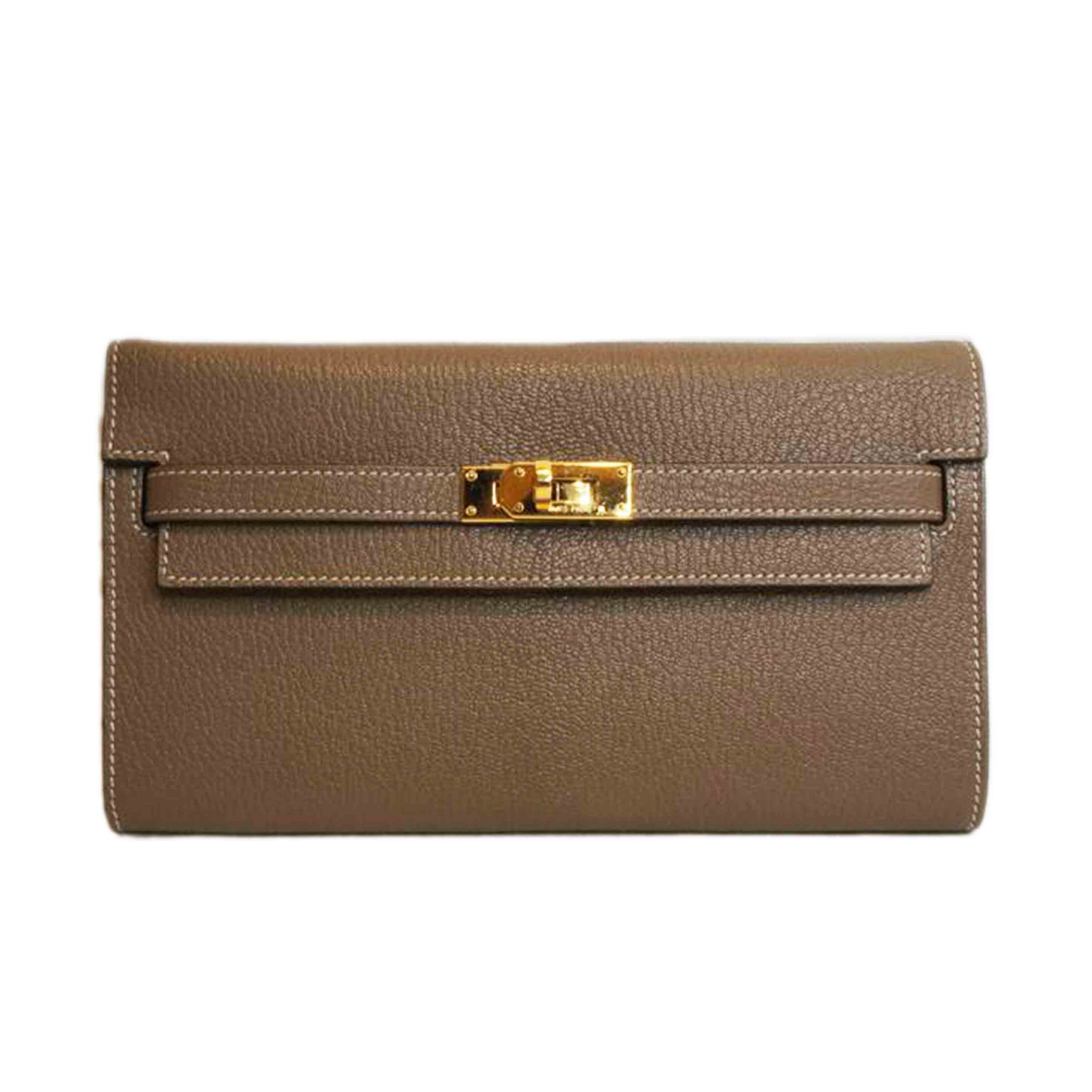 HERMES エルメス/ケリーウォレットトゥーゴー／シェブルミゾル／エトゥープ//Z/ABランク/92