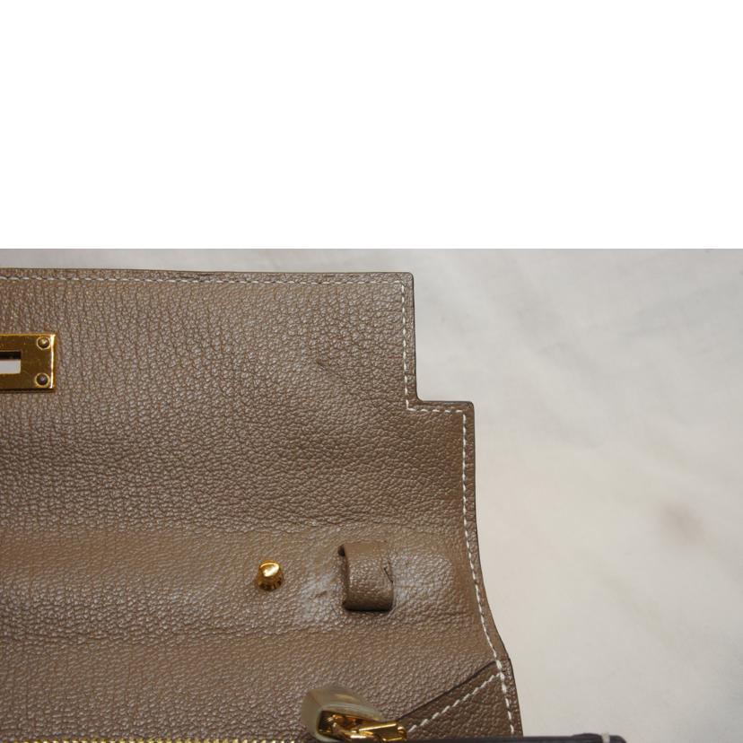 HERMES エルメス/ケリーウォレットトゥーゴー／シェブルミゾル／エトゥープ//Z/ABランク/92