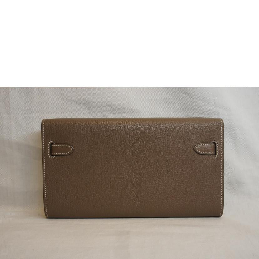 HERMES エルメス/ケリーウォレットトゥーゴー／シェブルミゾル／エトゥープ//Z/ABランク/92