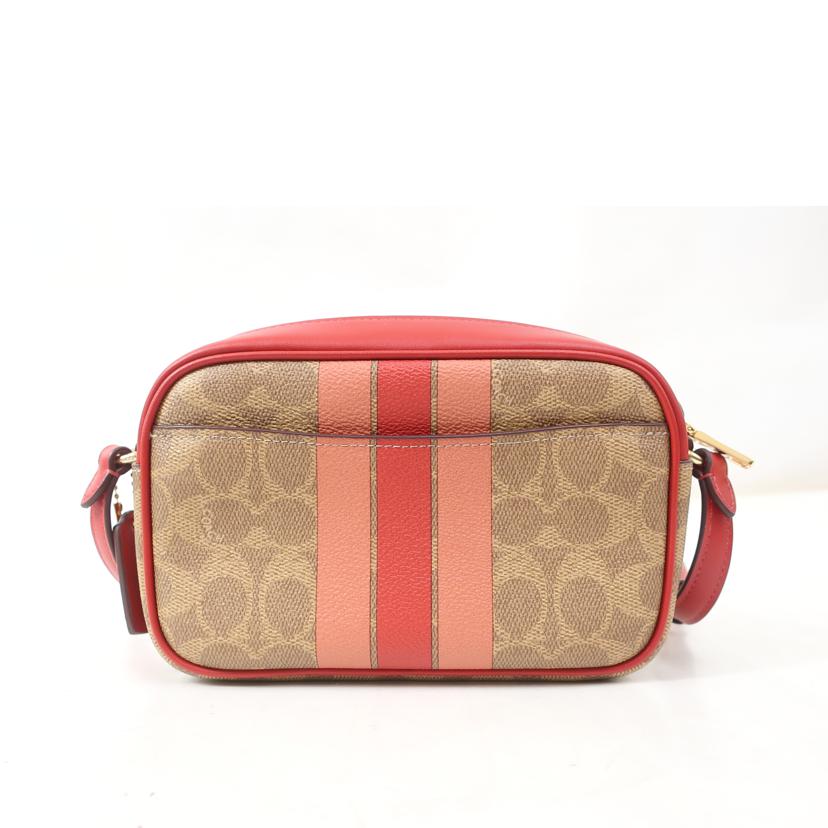 COACH コーチ/ミニ ジェイミー カメラバッグ・シグネチャー キャンバス・ストライプ ショルダーバック/CAQ-42//Aランク/65