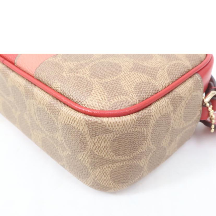 COACH コーチ/ミニ ジェイミー カメラバッグ・シグネチャー キャンバス・ストライプ ショルダーバック/CAQ-42//Aランク/65