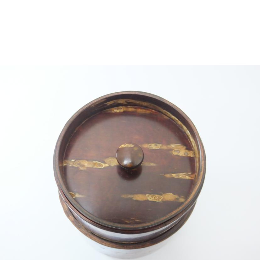 藤木伝四郎商店/総皮茶筒（平）散花/30280//Aランク/88