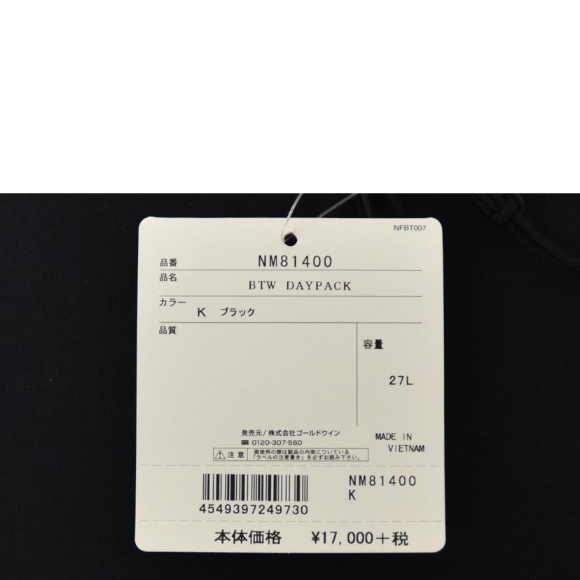 THE　NORTH　FACE ノースフェイス/バックパック/NM81400//Sランク/75