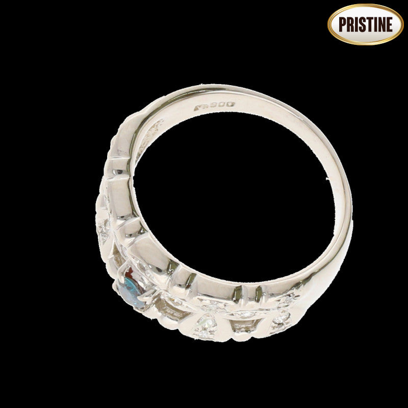 Pt900アレキダイヤリング0．17／D0．27ct　8．5g//Aランク/75