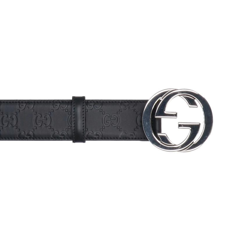 GUCCI グッチ/インターロッキングG／レザーベルト／ブラック/411924//ｻｲｽﾞ:80-90/SAランク/91