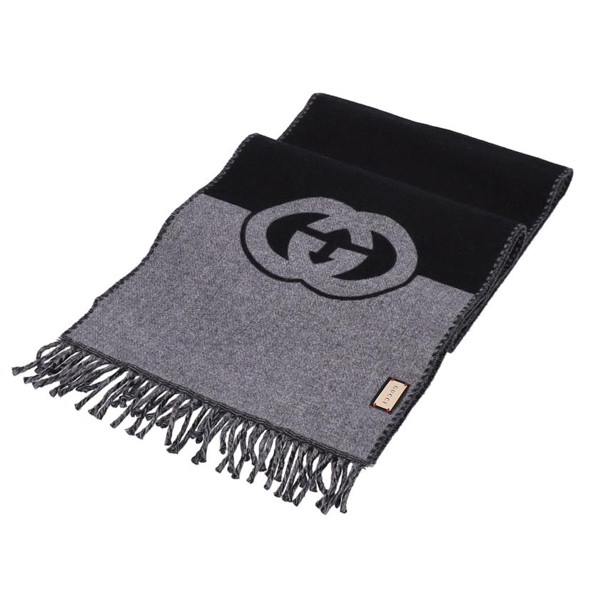GUCCI グッチ/インターロッキングG／ウール×カシミアマフラー/715497GAAA//33×200cm/Aランク/91