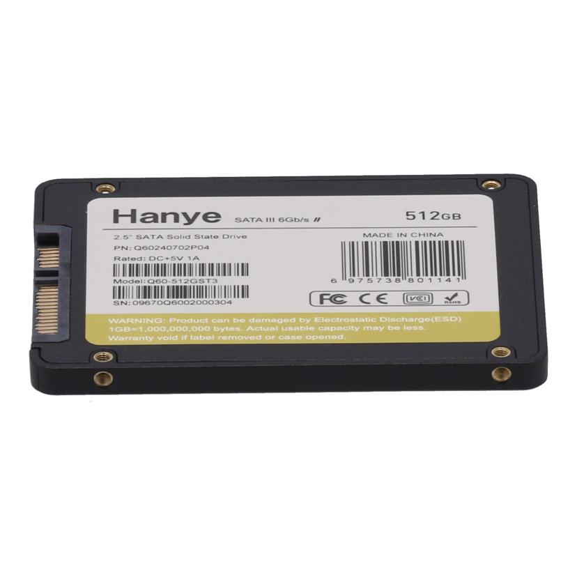 Hanye ハネ/2．5インチSSD　512GB/Q60-512GST3//09670Q6002000304/ABランク/82