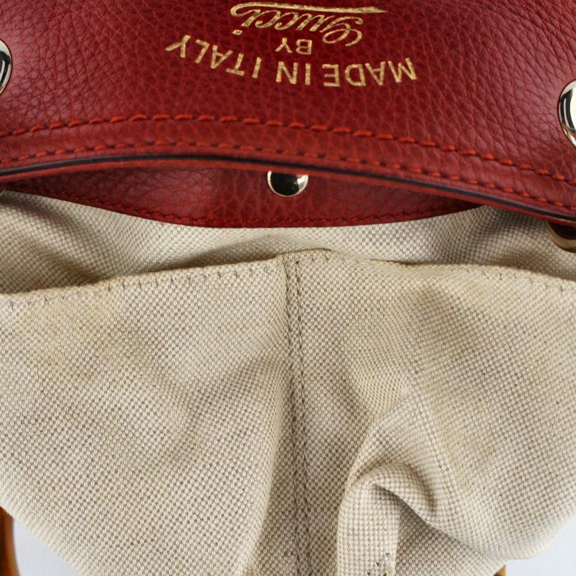 GUCCI グッチ/バンブー2wayレザーハンド／レッド/336032//520***/ABランク/20