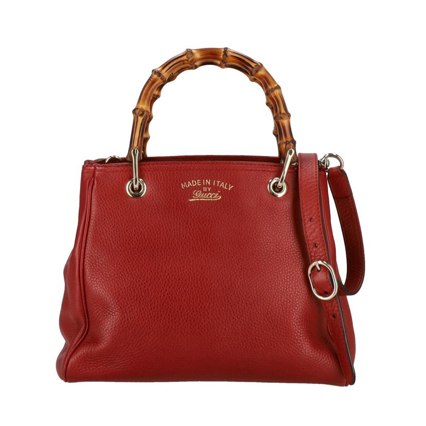 GUCCI グッチ/バンブー2wayレザーハンド／レッド/336032//520***/ABランク/20