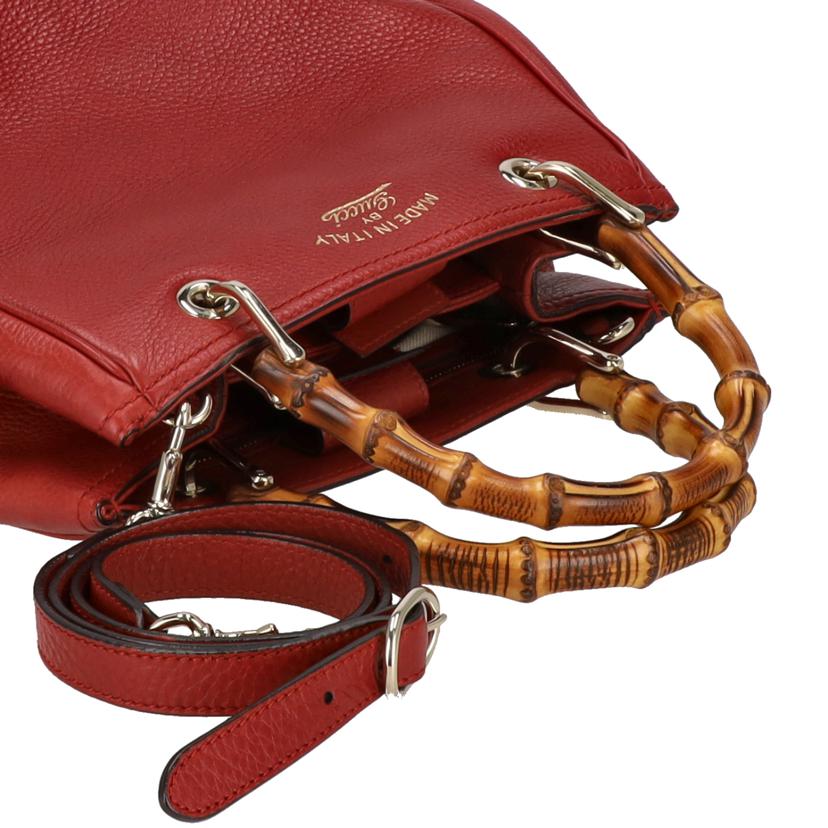 GUCCI グッチ/バンブー2wayレザーハンド／レッド/336032//520***/ABランク/20