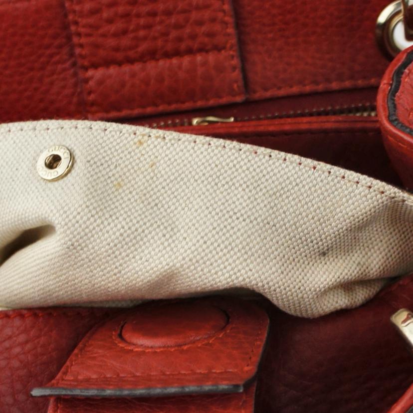 GUCCI グッチ/バンブー2wayレザーハンド／レッド/336032//520***/ABランク/20