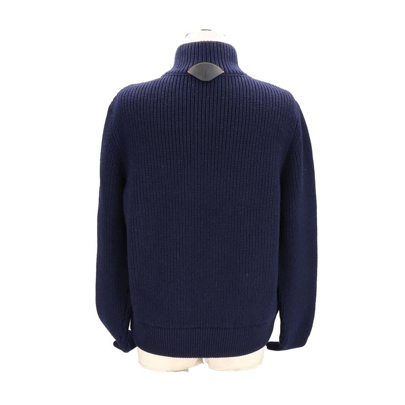 COACH コーチ/レザー切替ニットジャケット／ブラック×ネイビー//Aランク/18