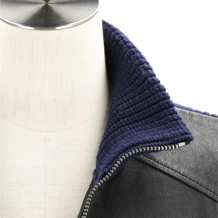 COACH コーチ/レザー切替ニットジャケット／ブラック×ネイビー//Aランク/18