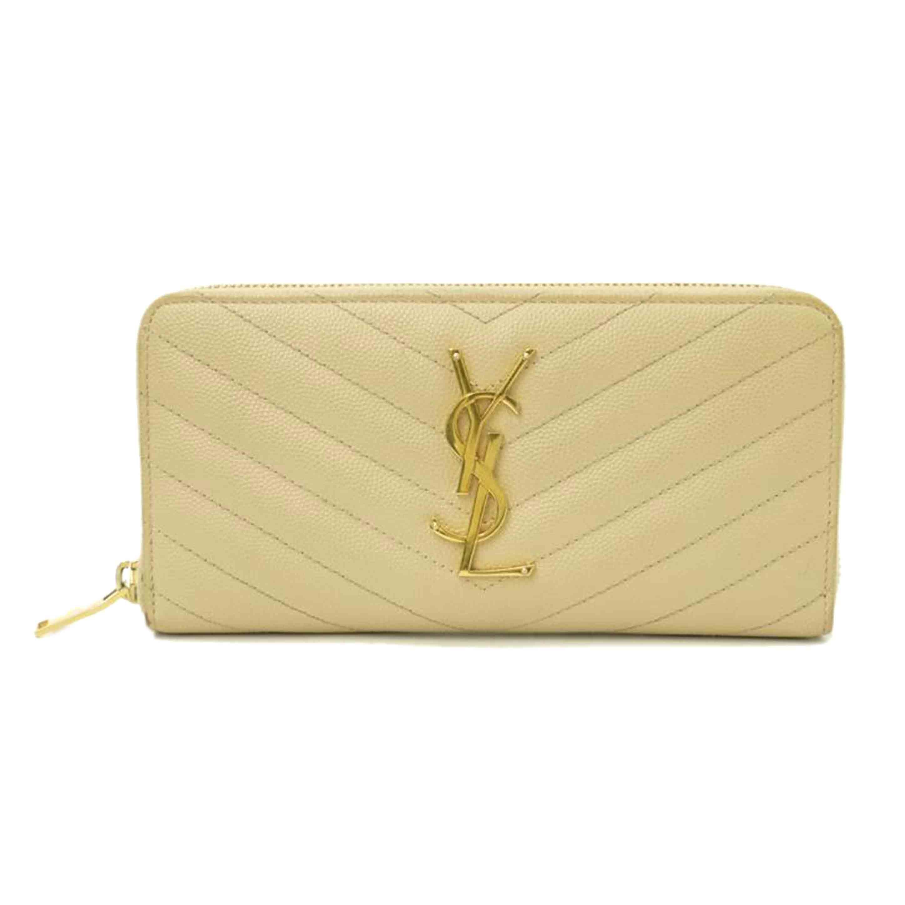SAINT　LAURENT サンローラン/ラウンドファスナー長財布／ベージュ/358094//121*/ABランク/69