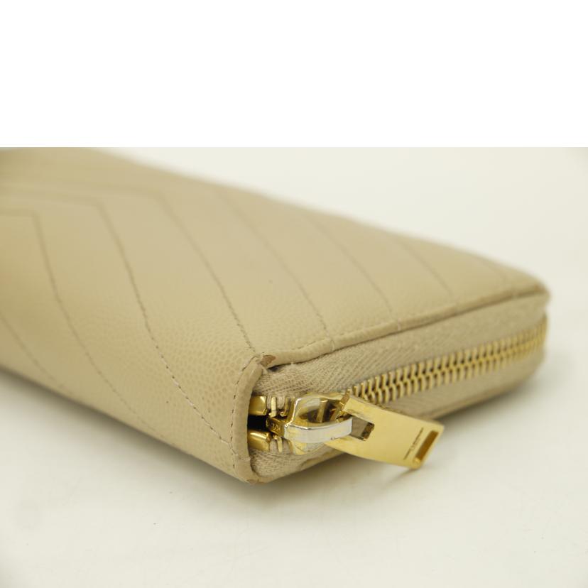 SAINT　LAURENT サンローラン/ラウンドファスナー長財布／ベージュ/358094//121*/ABランク/69