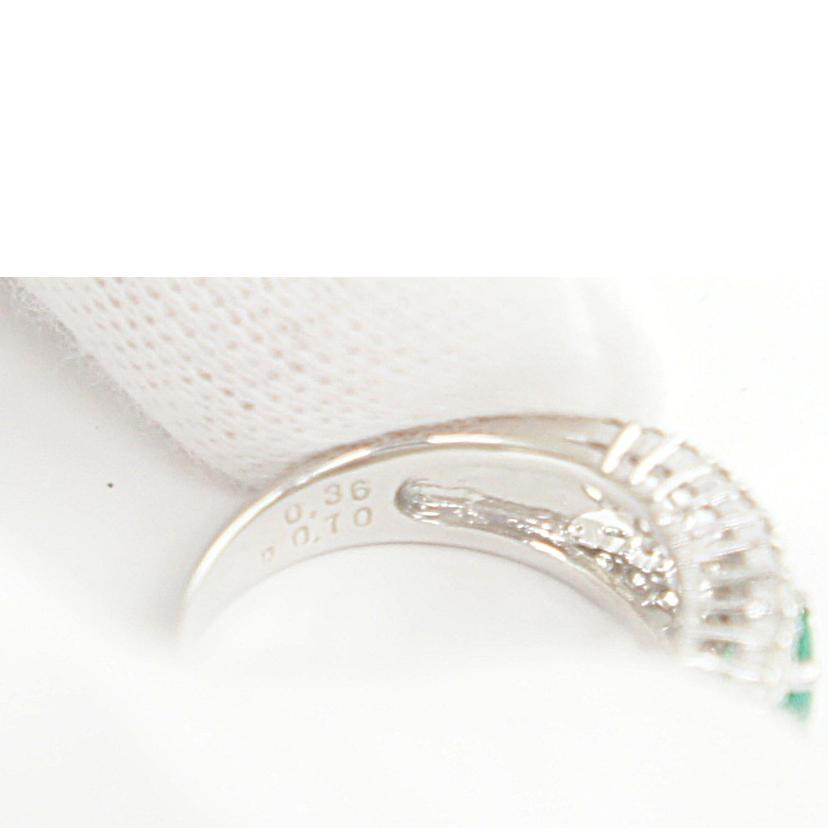 Pt900エメラルドダイヤリング0．36／D0．70ct//ABランク/64