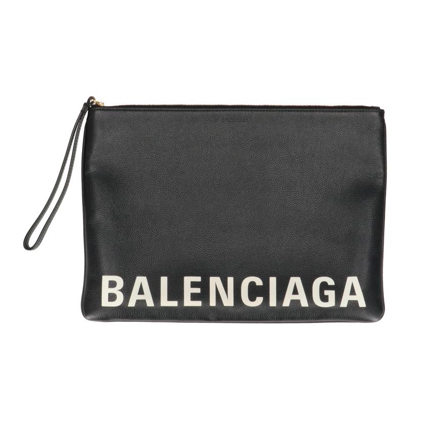 BALENCIAGA バレンシアガ/バレンシアガレザーロゴクラッチバック/594350//ABランク/75