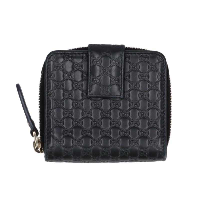GUCCI グッチ/マイクログッチシマ／二つ折りコンパクトウォレット／ブラック/449395//525***/ABランク/18