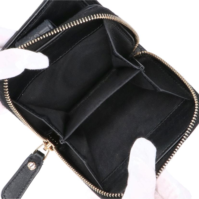 GUCCI グッチ/マイクログッチシマ／二つ折りコンパクトウォレット／ブラック/449395//525***/ABランク/18