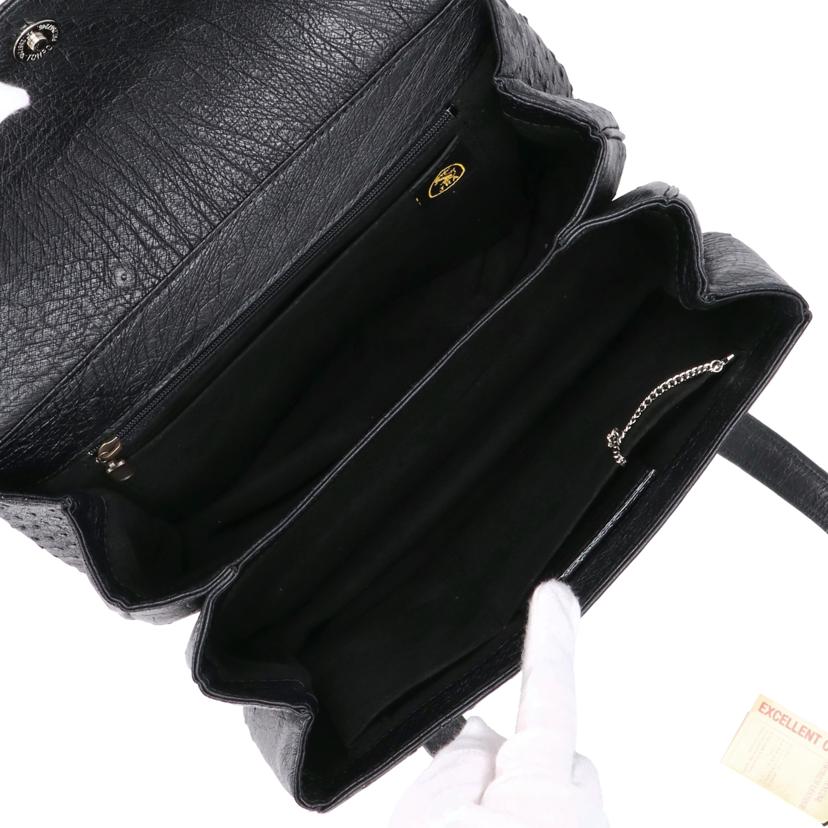 オーストリッチハンドバッグ／ブラック//JRA155/SAランク/18