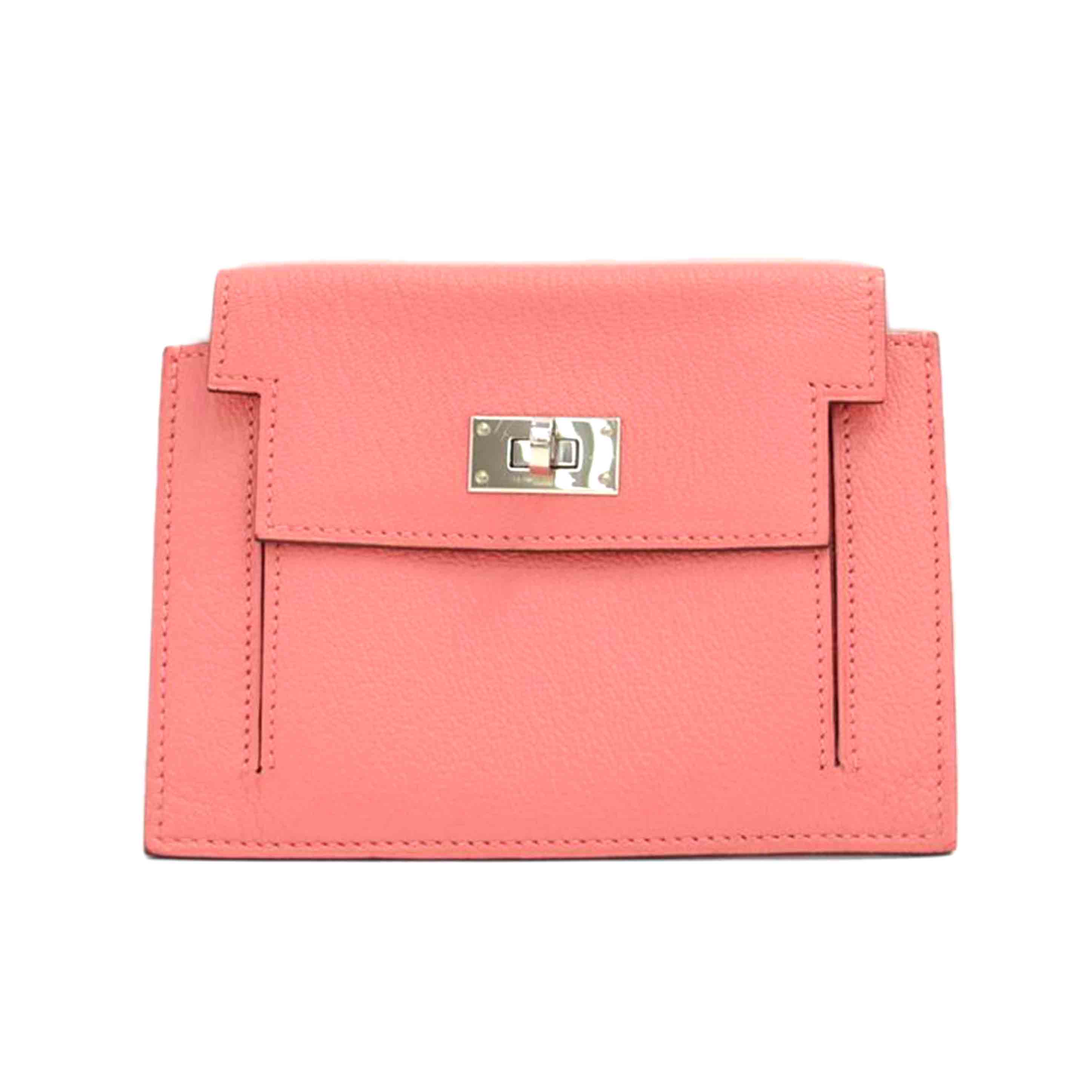 HERMES エルメス/ケリーポケットコンパクト／シェーブル／ピンク／SV金具//D M**************/SAランク/75