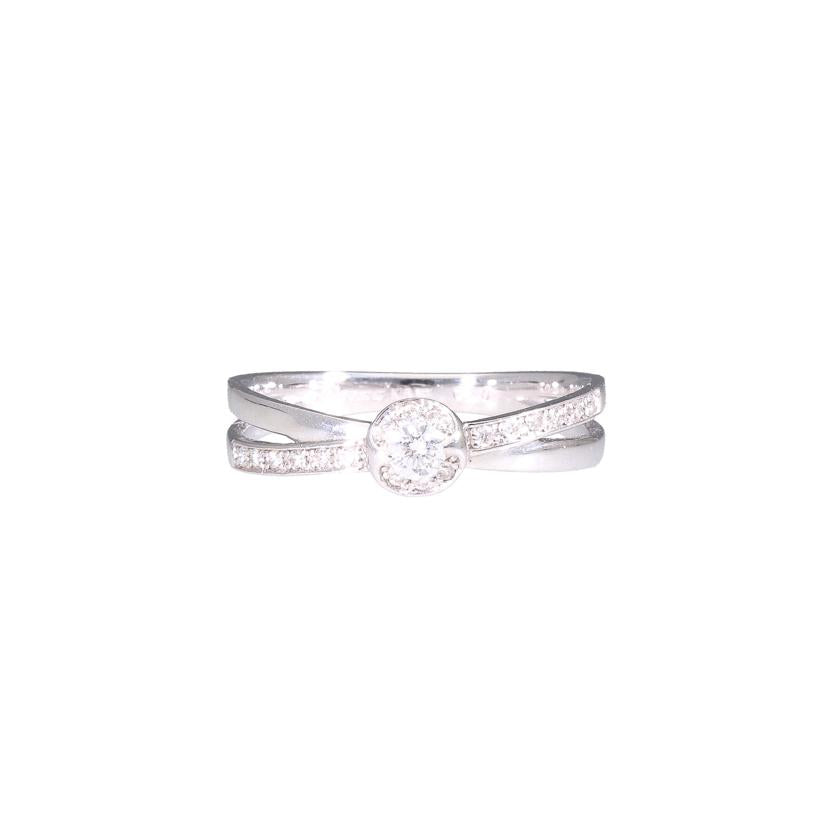 K18WGダイヤリング0．16ct//Aランク/65