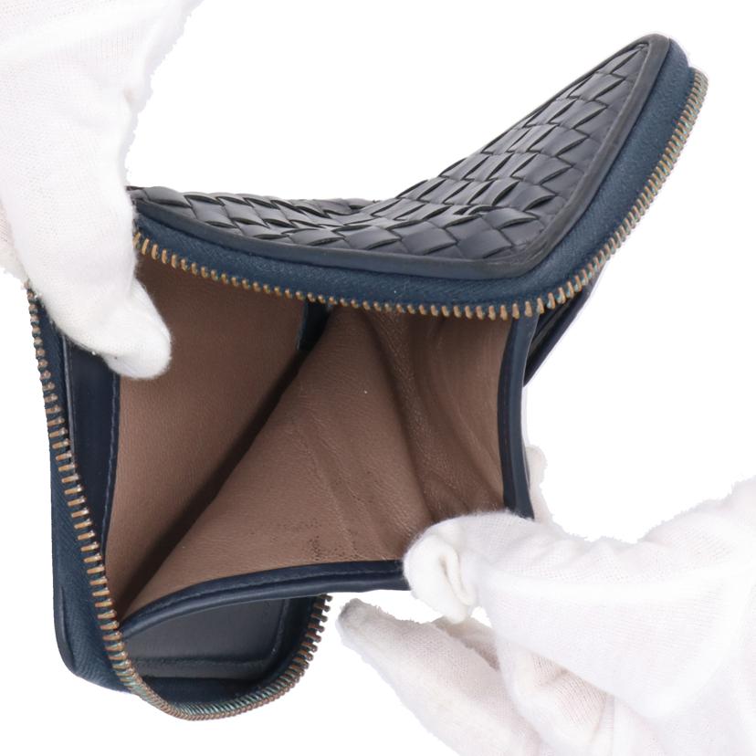 BOTTEGA　VENETA ボッテガヴェネタ/イントレチャート／ミニウォレット／レザー／ネイビー//P00*******/Bランク/19