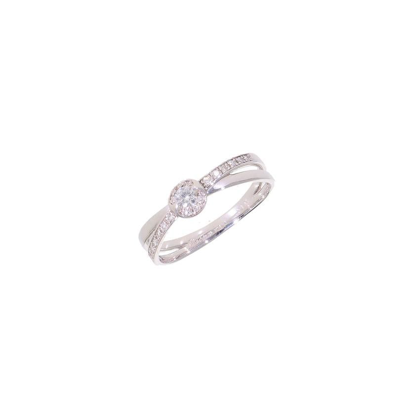 /　K18WGダイヤリング0．16ct//Aランク/09