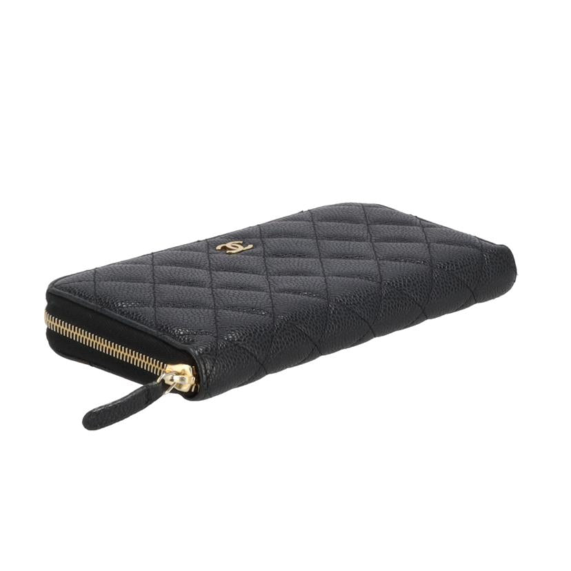 CHANEL シャネル/キャビアスキンマトラッセラウンドジップウォレット//179*****/ABランク/40