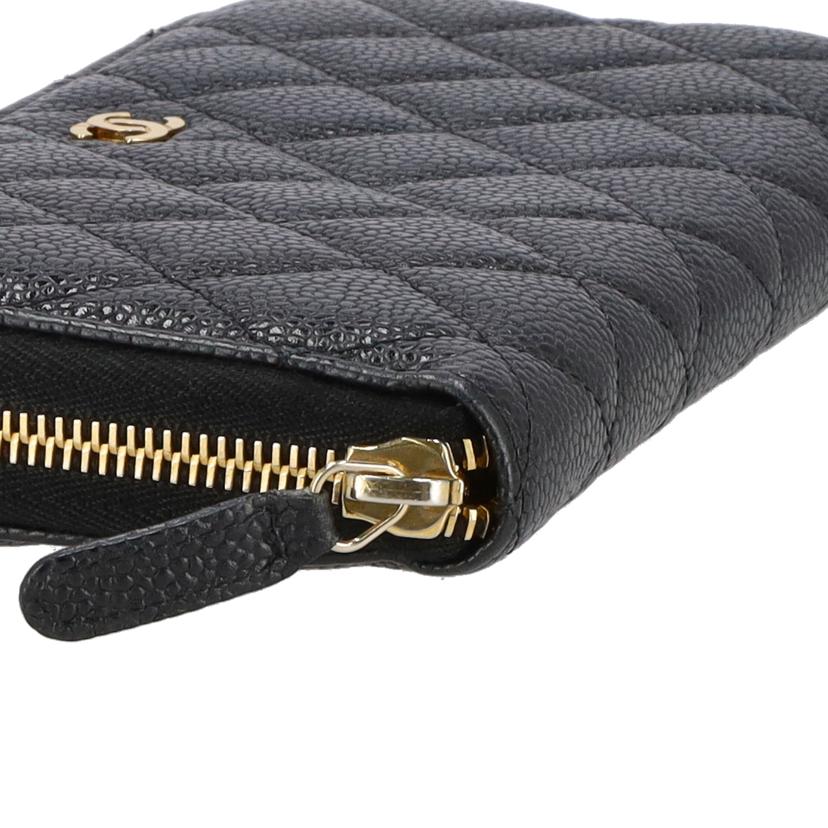 CHANEL シャネル/キャビアスキンマトラッセラウンドジップウォレット//179*****/ABランク/40