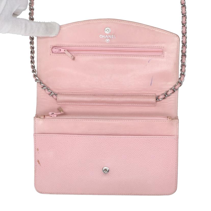 CHANEL シャネル/ココマーク／キャビアスキンチェーンウォレット／ピンク/A13509//920****/Bランク/18