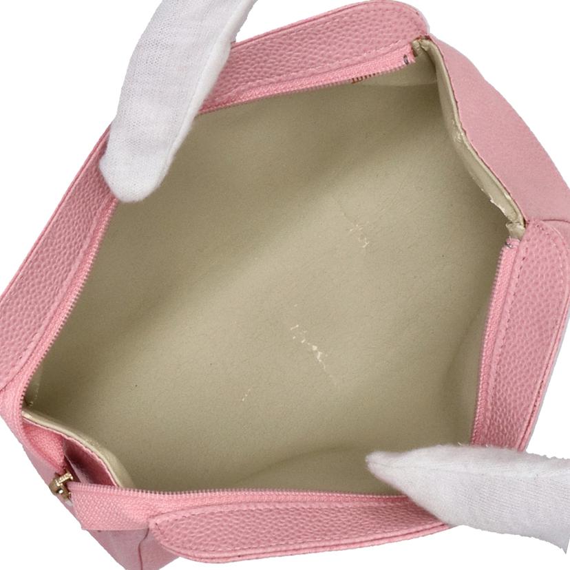 CHANEL シャネル/ココマーク／キャビスキン／コスメポーチ／ピンク//991****/Bランク/18