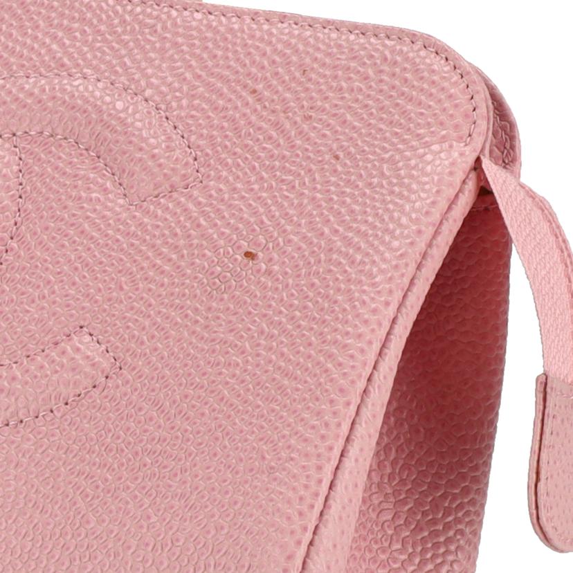 CHANEL シャネル/ココマーク／キャビスキン／コスメポーチ／ピンク//991****/Bランク/18