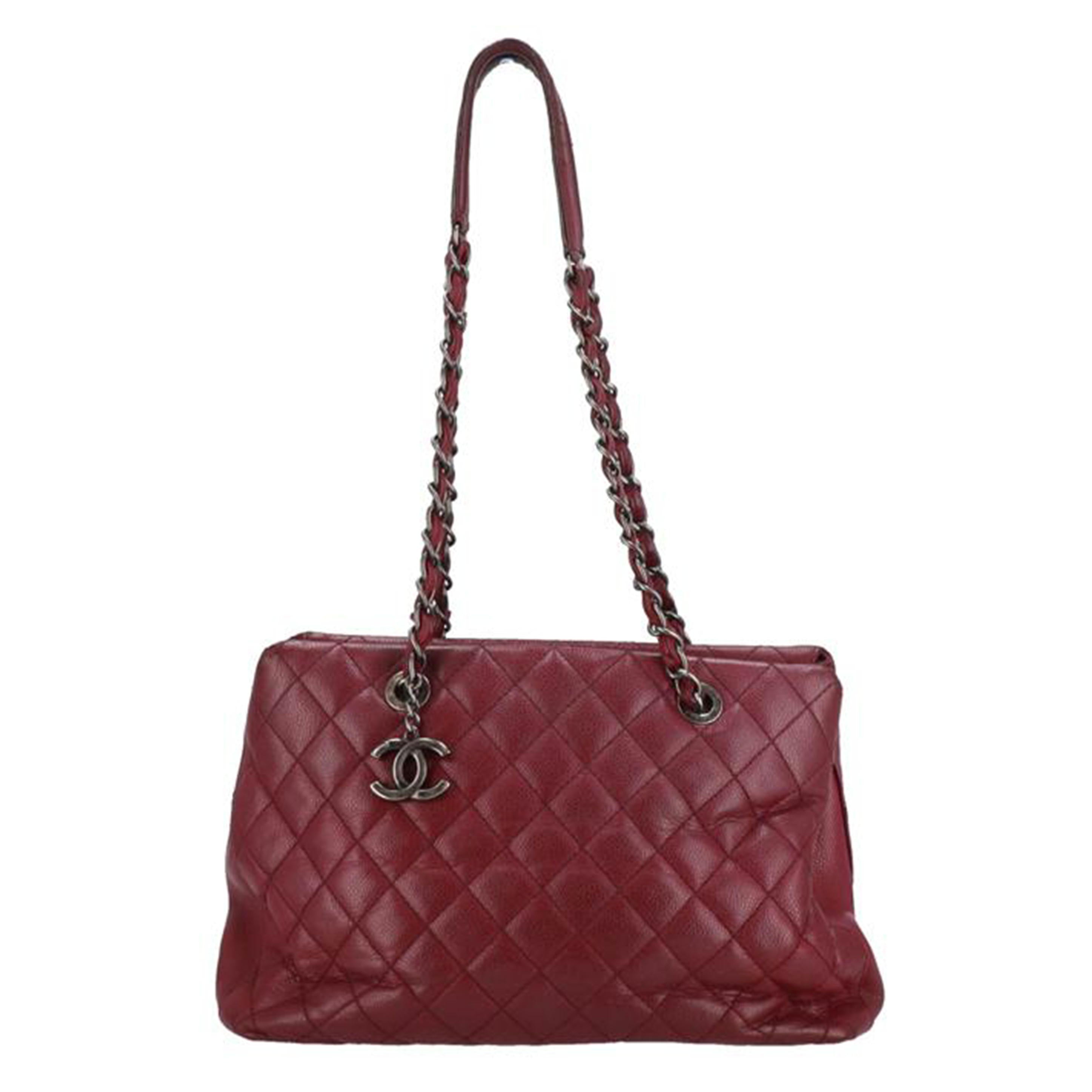 CHANEL シャネル/キャビアスキンマトラッセチェーントート/ボルドー//215****/Bランク/40