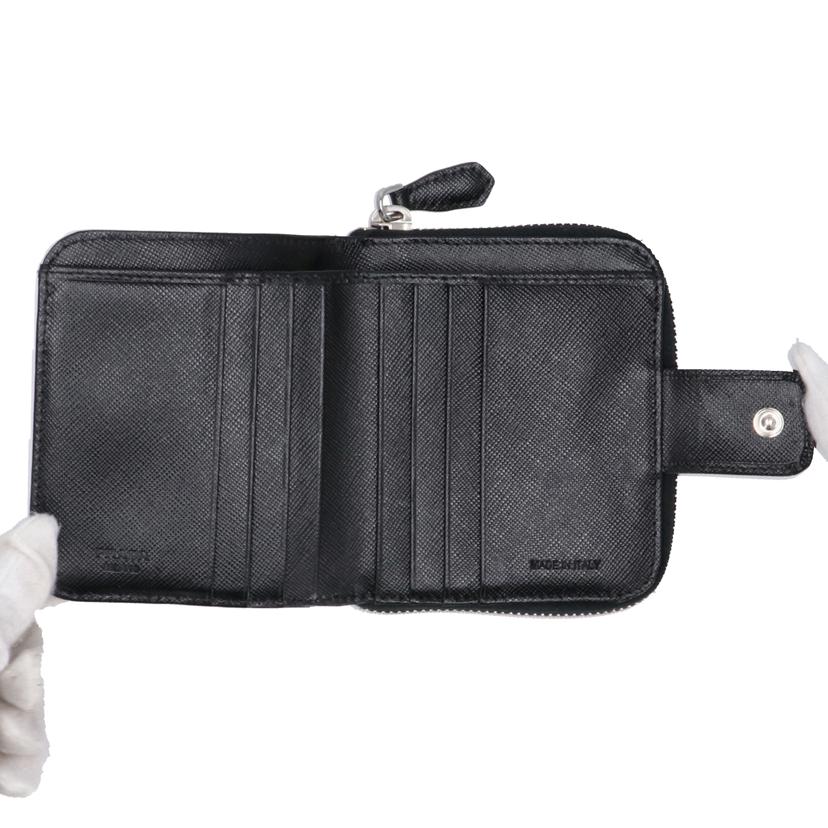 PRADA プラダ/テスート／ラウンドファスナーコンパクトウォレット／ネロ/1M0522//176/Aランク/18