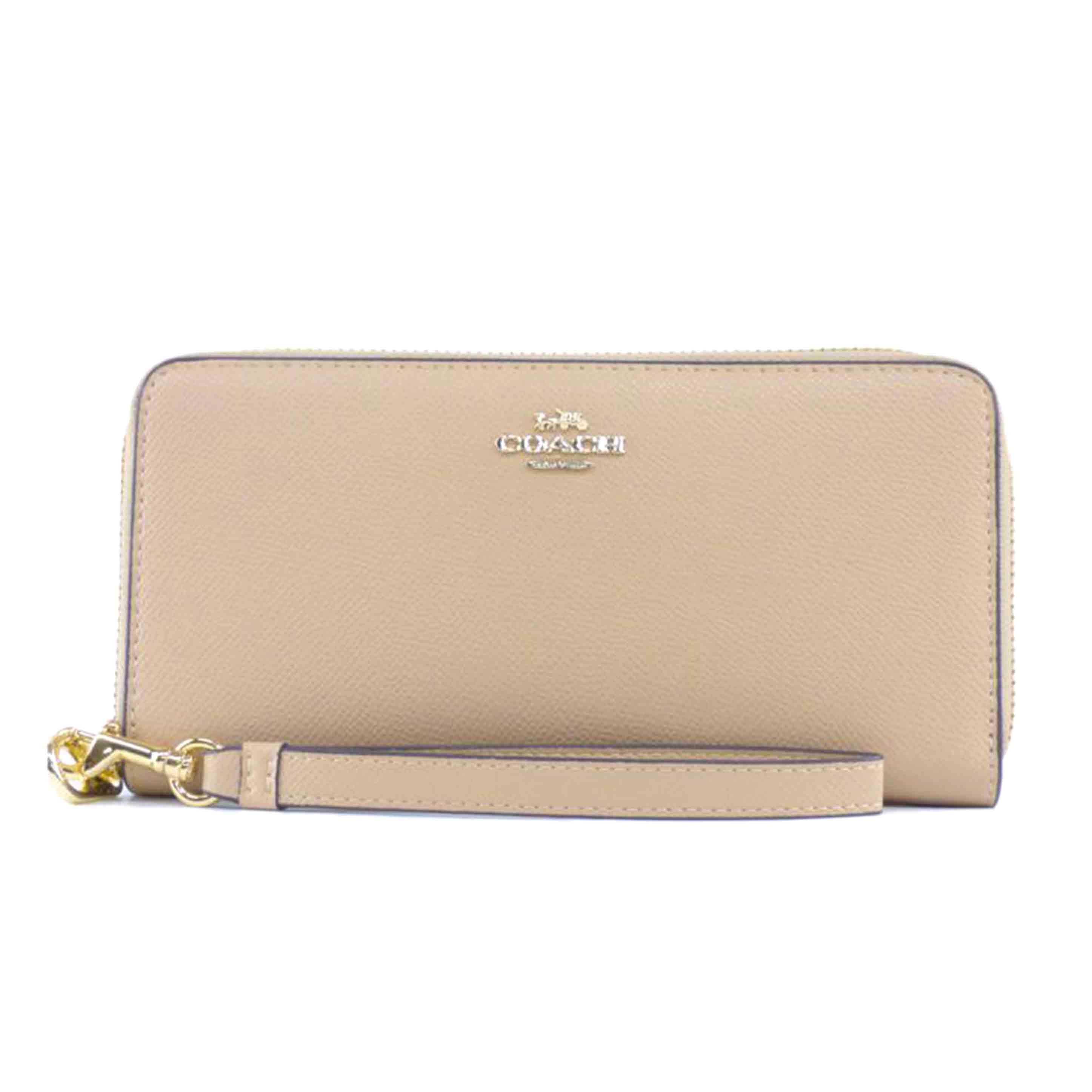 COACH ｺｰﾁ/ラウンド長財布／ベージュ／カーフ/C3411//168*/Aランク/64